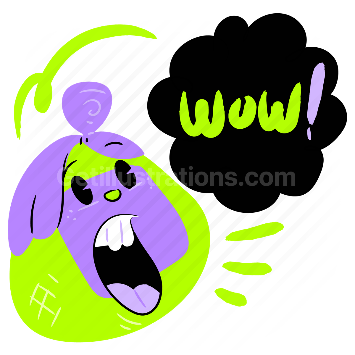 wow, face, sticker, character, smiley, surprise, shock